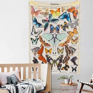 Butterfly Tapestry Vintage Beige